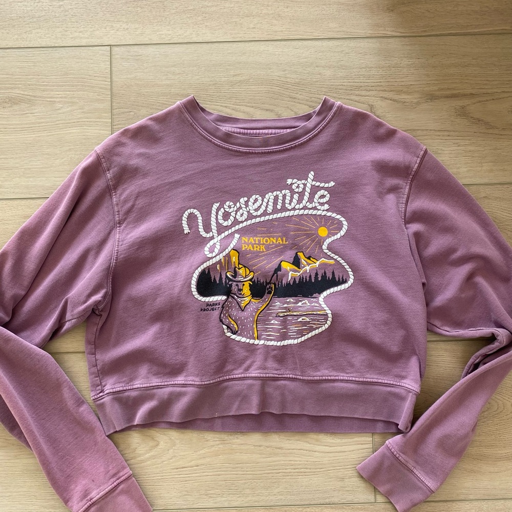PARKS PROJECT- Yosemite National Park Mauve Cropped Sweatshirt